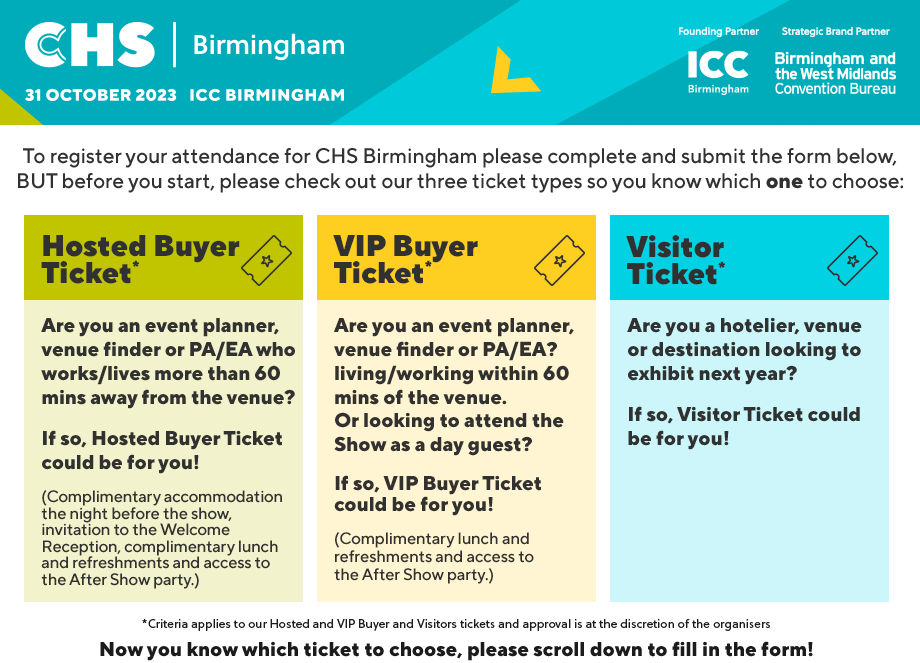 CHS Birmingham ticket types