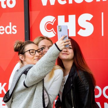 three ladies taking a selfie at CHS Leeds